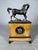 Charles X style horse clock in Siena yellow marble, 19th century Restoration For Sale - Image 4 of 5