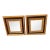 Pair of Vintage 11” X 11” Giltwood Accent Wall Mirrors With Carved Geometric Frames For Sale