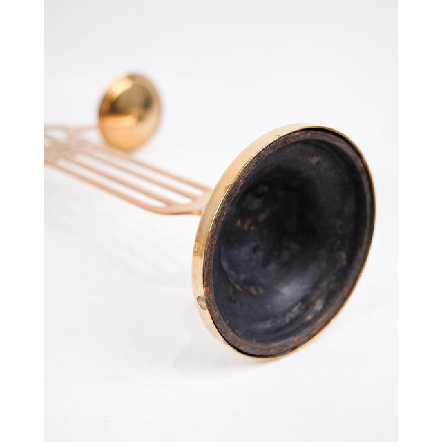 Goldenrod Vintage Three-Armed Candlesticks in Brass, 1920s, Set of 2 For Sale - Image 8 of 10