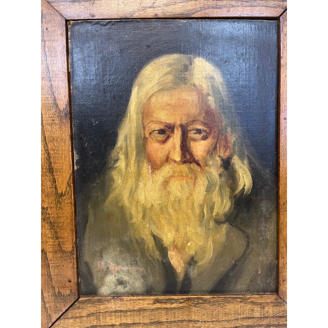 Turn of the Century Hand Painted Portrait For Sale In Greensboro - Image 6 of 7