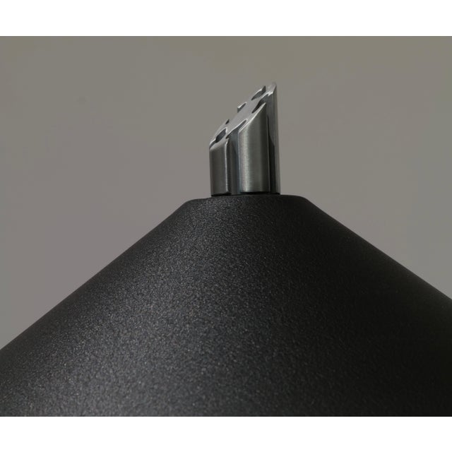 Postmodern Table Lamp with Black Cone Shade and Brushed Aluminum Stem, 1980s For Sale - Image 9 of 13