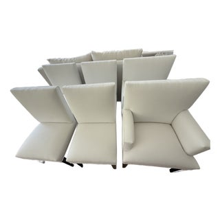 Set of 6 Custom Upholstered Jean Michel Frank Style Dining Chairs by Saks Santangelo For Sale