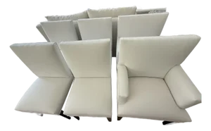 Set of 6 Custom Upholstered Jean Michel Frank Style Dining Chairs by Saks Santangelo
