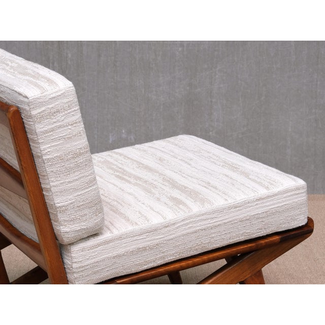 Danish Modern Chairs in Oak and Métaphores Striped Jacquard, 1950s, Set of 2 For Sale - Image 9 of 16