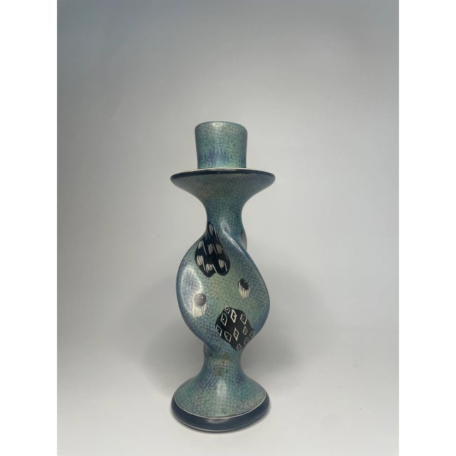 Stone A Pair of Boho Chic Soapstone Candlesticks For Sale - Image 7 of 12