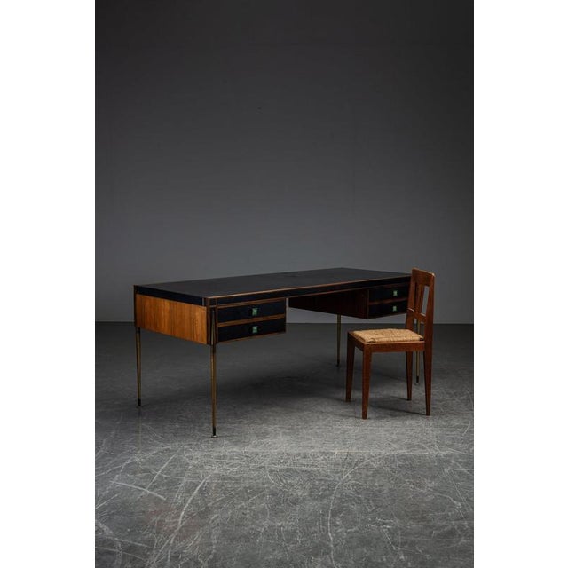 Brown Mid-Century Modern Italian Desk, 1950s For Sale - Image 8 of 14