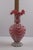 Cranberry & White Swirl Art Glass Vase With Ruffled Rim – Sculptural Decorative Piece For Sale - Image 4 of 6