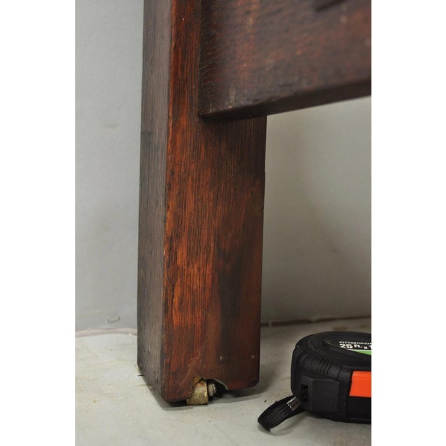 Antique Gustav Stickley Arts & Crafts Mission Oak Two Drawer Library Table Desk For Sale - Image 17 of 18