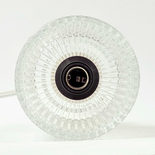 Gold Mid-Century Scandinavian Crystal Glass & Brass Pendant by Carl Fagerlund for Orrefors, Sweden, 1960s For Sale - Image 8 of 10