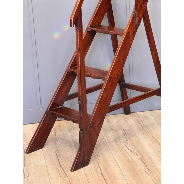 Late 18th Century French Mahogany Library Steps For Sale - Image 11 of 16