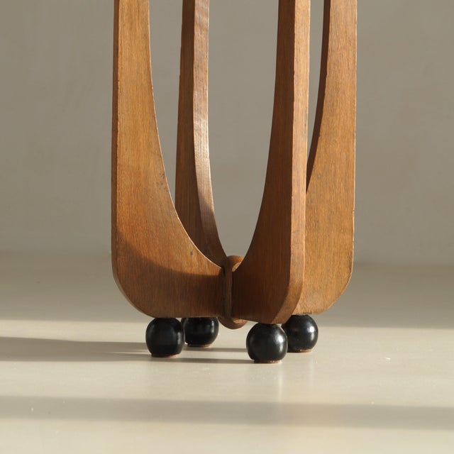 Dutch Amsterdam School Art Deco Sculptural Table on Ball Feet, 1920s For Sale - Image 14 of 18
