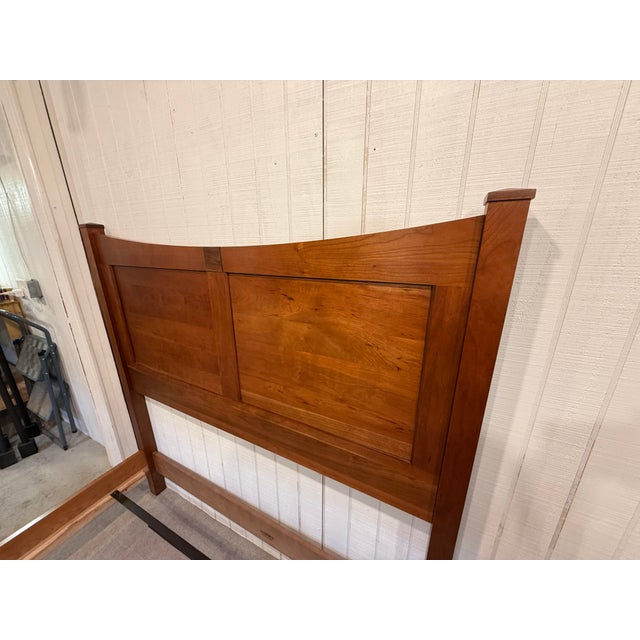 Arts & Crafts Late 20th Century Harden Solid Cherry Full-Size Bed Frame For Sale - Image 3 of 8