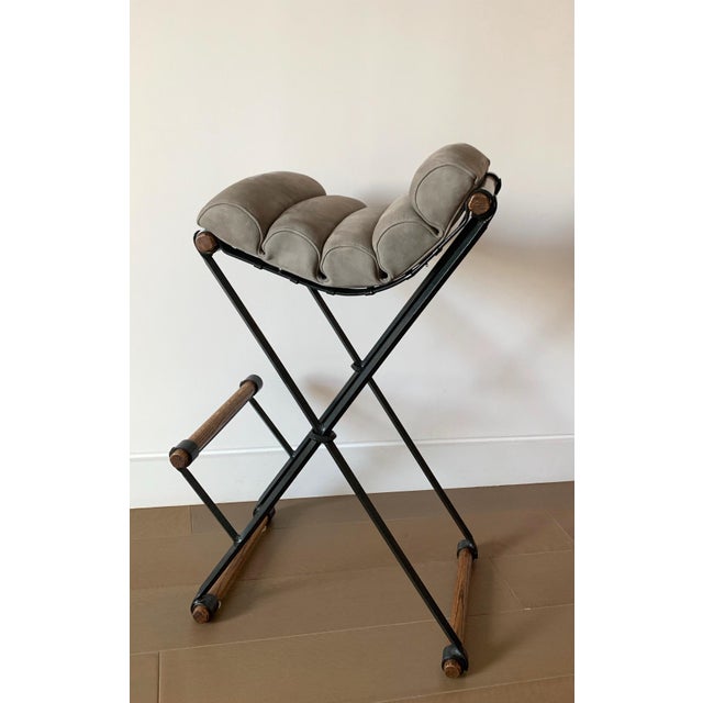 Cleo Baldon Iron & Suede Bar Stools - Set of 4 | Chairish (640 x 640 Pixel)
