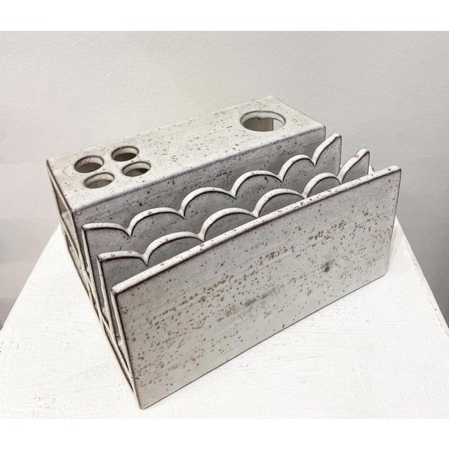 Ceramic Desk Organizer attributed to Alessio Tasca, 1970s For Sale - Image 3 of 8