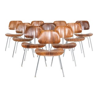 1960s Set of 10 Herman Miller Eames DCM Dining Chairs in Rosewood and Chrome For Sale