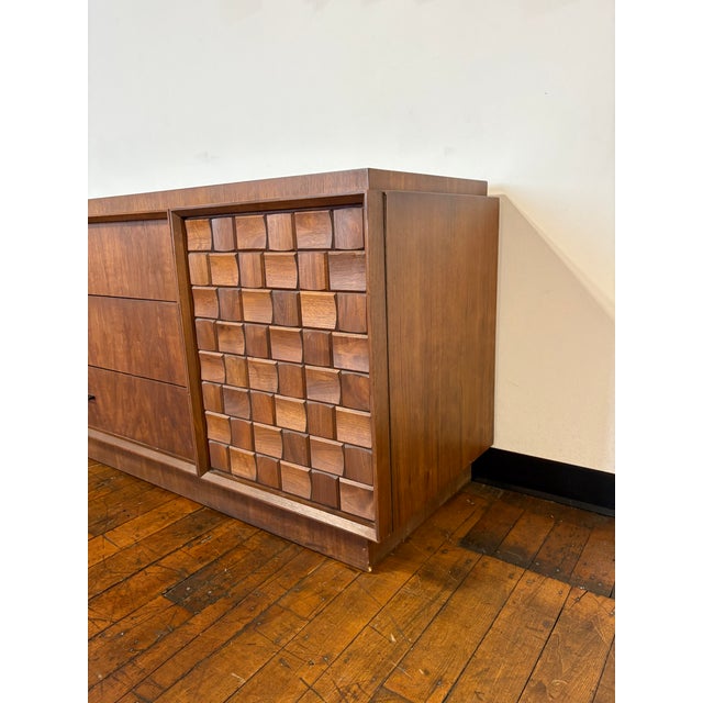 Midcentury Paul Evans Style Brutalist Walnut Dresser Credenza by Tabago For Sale In Boston - Image 6 of 9
