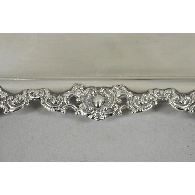 Antique Victorian Silver Plated Pierced Twin Handle Bar Serving Tray by Wilcox For Sale In Philadelphia - Image 6 of 13