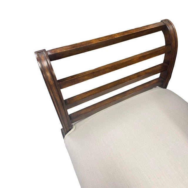 Wood Gorgeous Vintage Regency Style Bench With Neo-Classical Revival Design Detailing. For Sale - Image 7 of 12