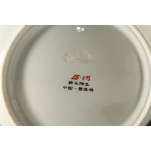 MCM Jingdezhen Chinese Vase White Porcelain With Hand Painted Winter Scenes For Sale - Image 18 of 18