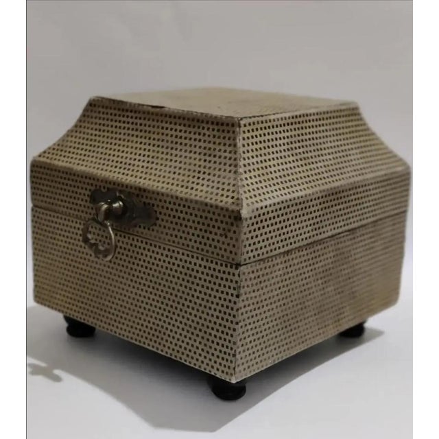 1990s 1990s Sarreid Ltd. Decorative Suede Hinged Box Made Exclusively for Neiman Marcus For Sale - Image 5 of 11