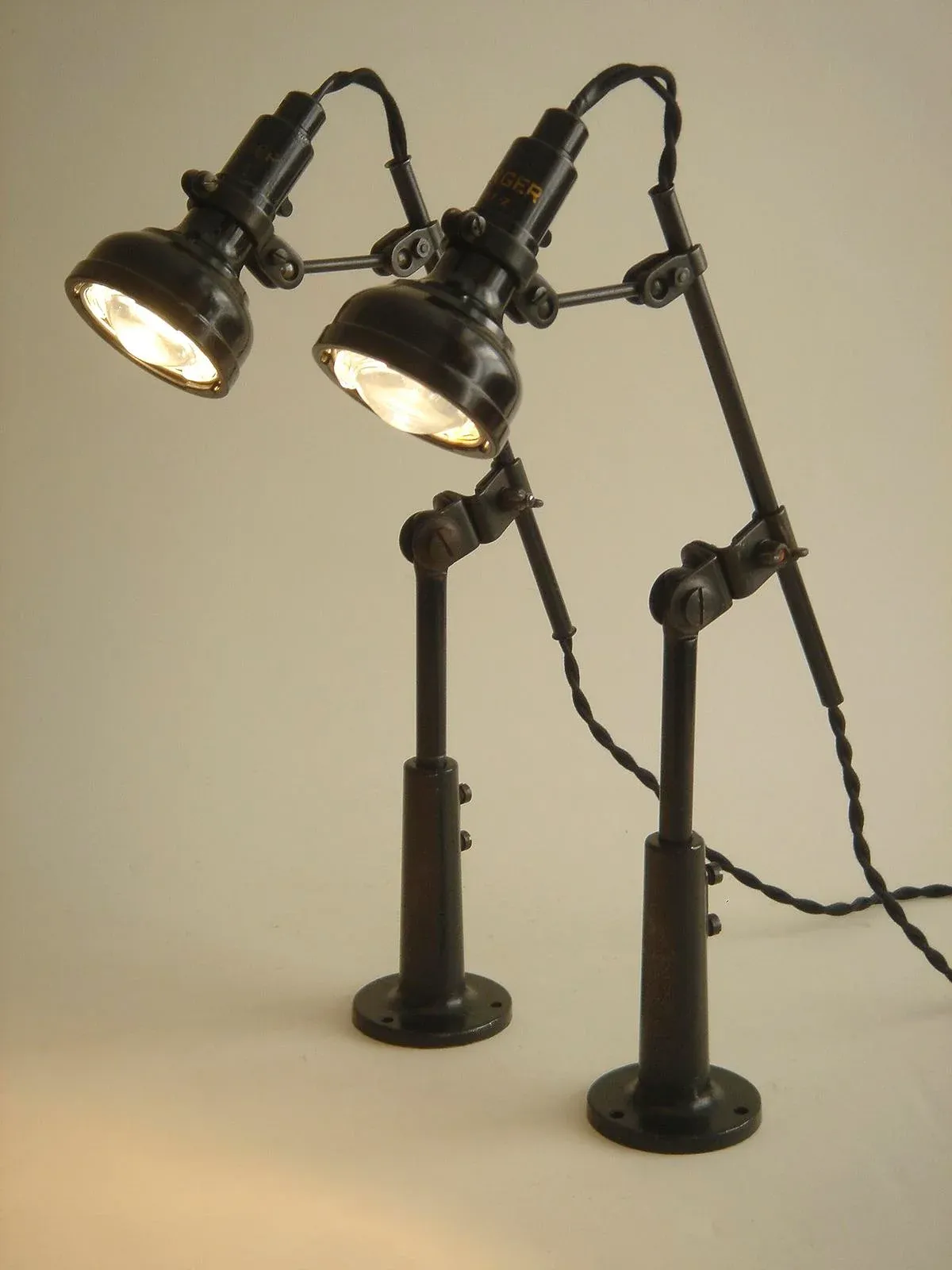 Matched Pair Industrial Singer SLF-2 Sewing Machine Articulating