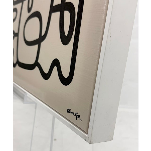 Oliver Gal Abstract Line Art Painting Framed Acrylic Canvas Miami Pop Art For Sale - Image 14 of 18