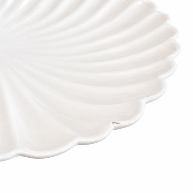 Vintage Italian White Clam Shell Chip & Dip Server For Sale In Chicago - Image 6 of 7