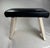 American Vintage Primitive Americana Leather and Wood Decorative Low Stool, Black and Off-White For Sale - Image 3 of 12
