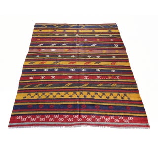 1970s Vintage Kilim Rug - 4' 2'' X 7' 7'' For Sale