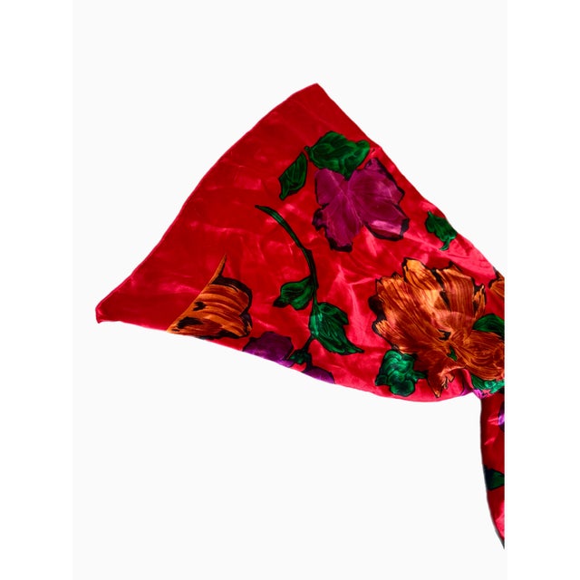 Christian Dior Christian Dior Long Red Silk Scarf For Sale - Image 4 of 11