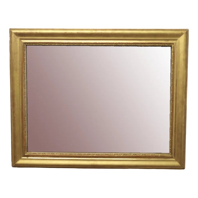 Vintage Rectangular Gilt Mirror For Sale