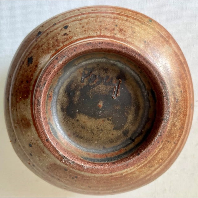 Studio Art Pottery Asymmetrical Bowl-Signed For Sale - Image 4 of 7