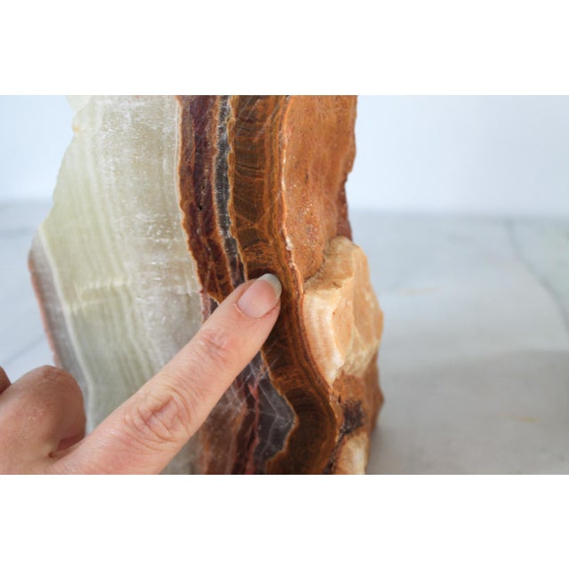 Vintage Onyx Natural Stone Bookends - A Pair For Sale - Image 13 of 14