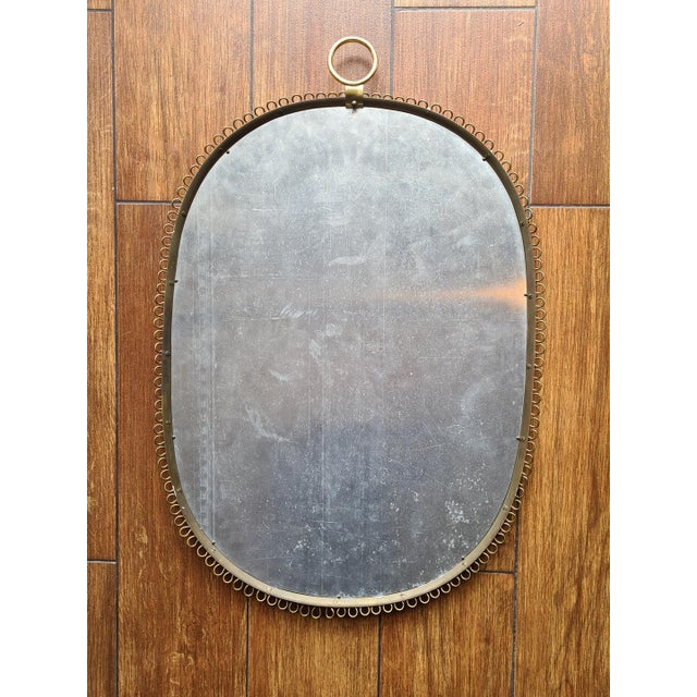 Large Brass Wall Mirror by Josef Frank for Svenskt Tenn, Sweden, 1950s For Sale - Image 6 of 11