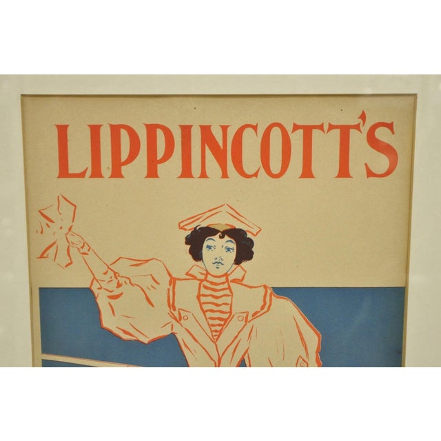 Art Deco Will Carqueville Lippincott's "September" Framed Lithograph Print For Sale - Image 4 of 12