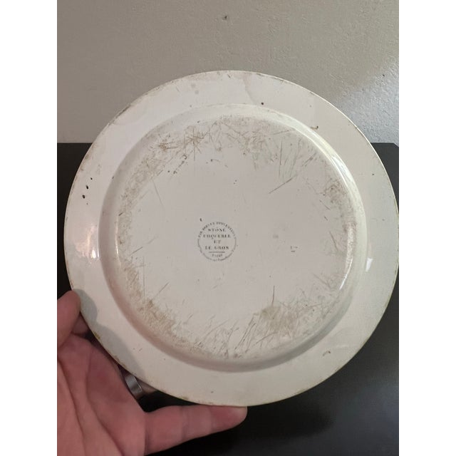 Early 19th Century A Antique French Creamware Plate With Black Transfer Decoration, "Porte Suzine a Turin", Circa 1800 For Sale - Image 5 of 10