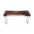 This modern console table has a 3.5" thick top with the rippling rain drops wood grains and slightly living edged and is...