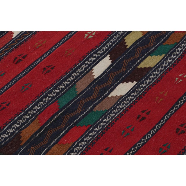 Vintage Afghan Kilim Rug With Polychromatic Stripes, From Rug & Kilim For Sale In New York - Image 6 of 7