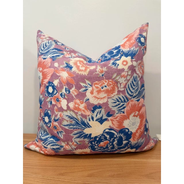 Luru Home - Summer Palace Pillow Size: 22" X 22" Made of 88% Belgian Linen, 12% Nylon Hidden Zipper Down Insert Printed...