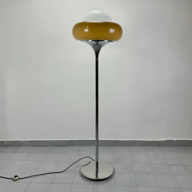 Mid-Century Modern Floor Lamp by Guzzini for Meblo, 1970s, in Very Good conditions. Designed 1960 to 1969 This piece has...