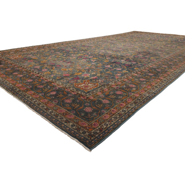 72076 Antique Indian Agra Rug, 09'09 x 19'08. The Enchanted Arboretum: A Late 19th Century Indian Agra Masterpiece of...