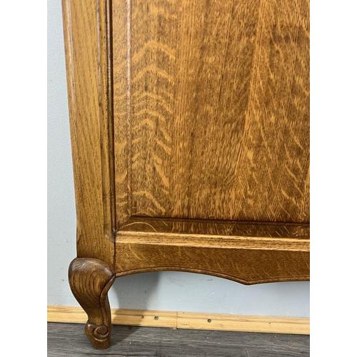 Vintage French Louis XVI Carved Oak Double Bed Headboard For Sale - Image 4 of 7