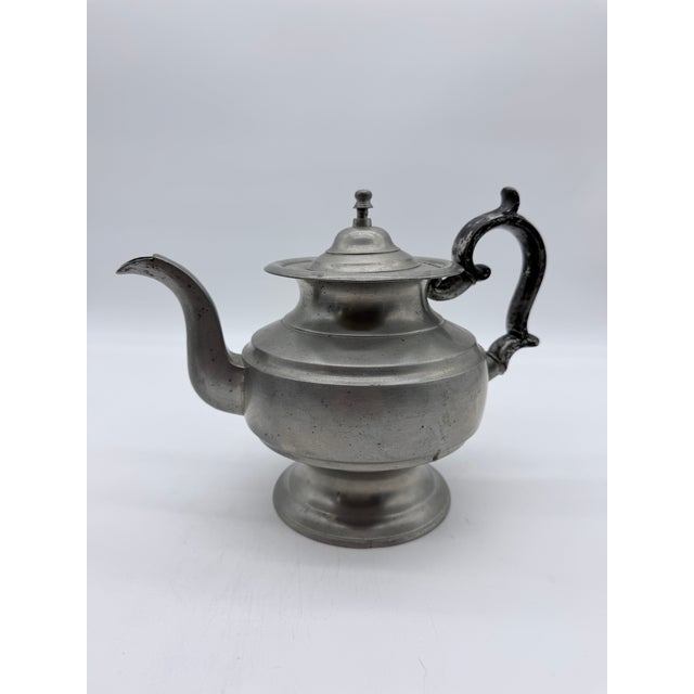Antique American Britannia Teapot by R. Gleason, Dorchester, Ma, Circa 1840s For Sale - Image 11 of 14
