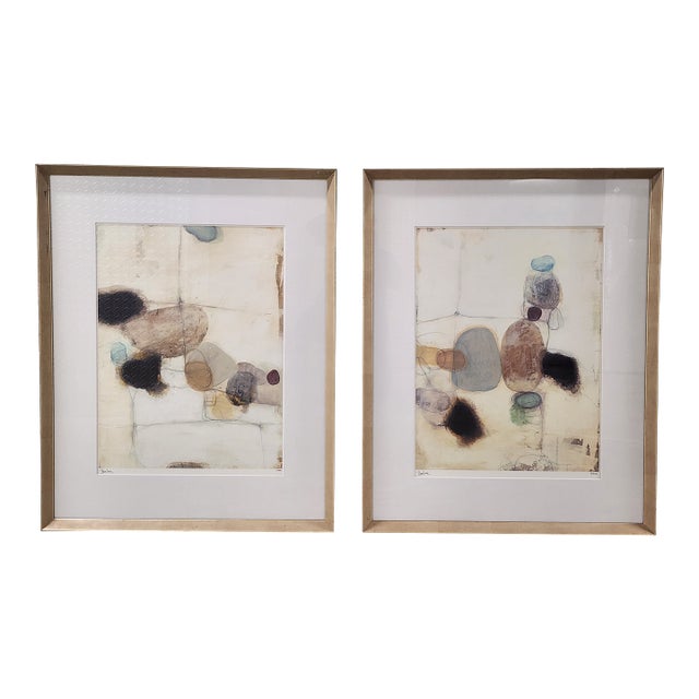 Lillian August "Shadow Strand" Abstract Lithograghs by Bailey -a Pair For Sale