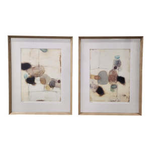 Lillian August "Shadow Strand" Abstract Lithograghs by Bailey -a Pair
