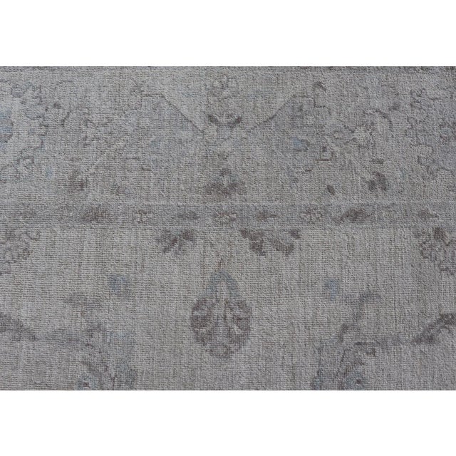 Angora Turkish Oushak Rug With Floral Design by Keivan Woven Arts For Sale - Image 9 of 12