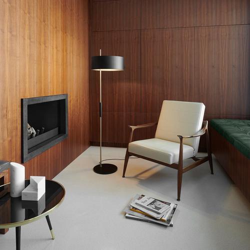 Not Yet Made - Made To Order 1953 Floor Lamp in Satin Gold and Black Metal by Ostuni & Forti for Oluce For Sale - Image 5 of 6