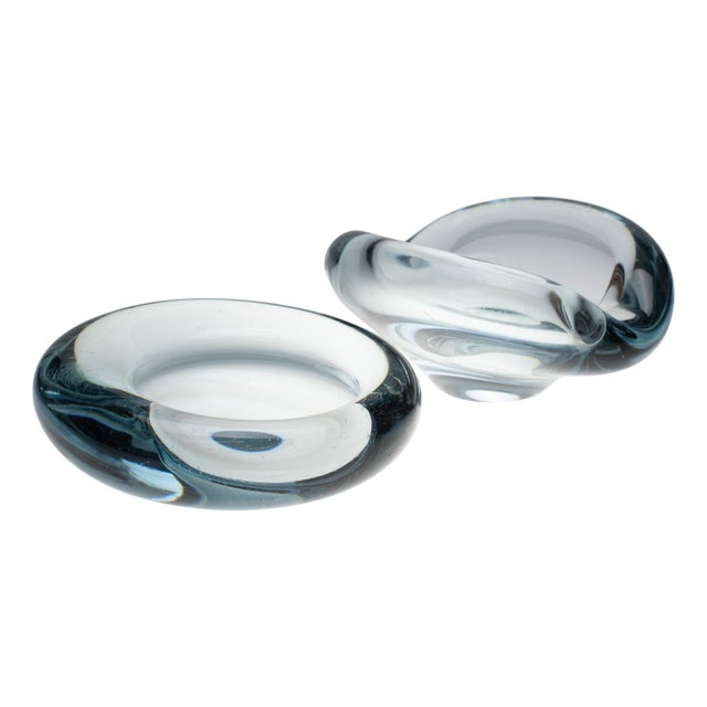 Akva Series Ashtrays by Per Lütken for Holmegaard, 1950s, Set of 2 For Sale