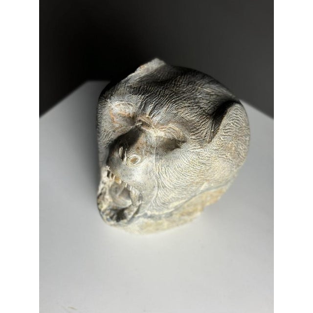 Hand Carved Head of Monkey, 20th Century, Stone For Sale - Image 6 of 18