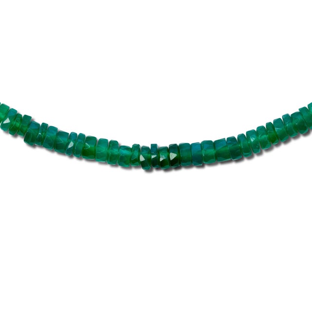 2020s Green Agate Ombre Gold Bead Necklace For Sale - Image 5 of 8